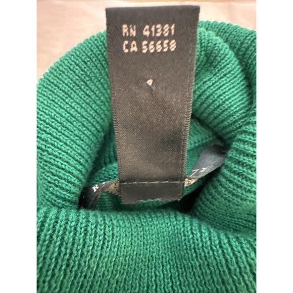 Lauren Ralph Lauren Kelly Green Turtle Neck Sweater %100 Cotton - Picture 10 of 10